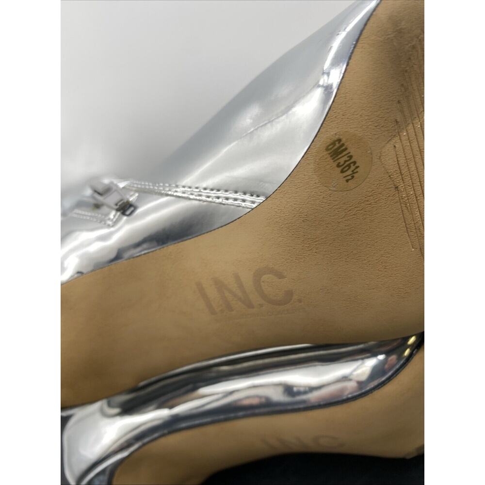 INC INTL Concepts Wmn Iyonna Slouch Heeled Boot Sz US 6 Silver Patent - Picture 10 of 12